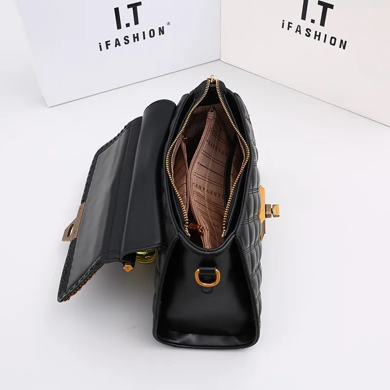 Diamond Quilted Square Bag-Luxury Crossbody Handbag